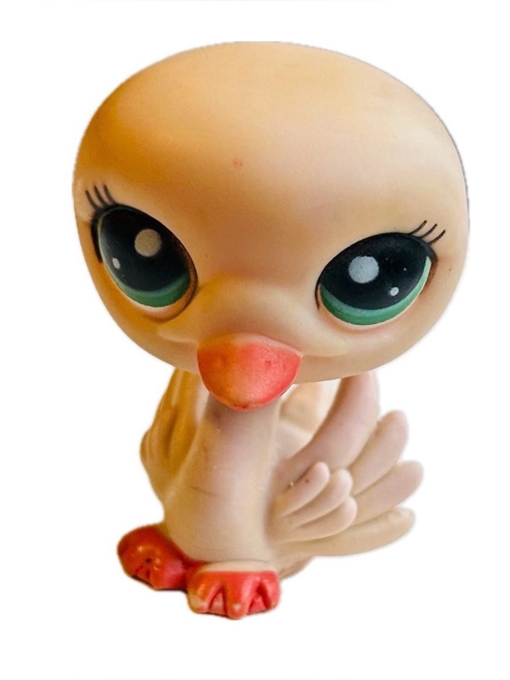 💙 Cute Swan Figurine with Big Green Eyes